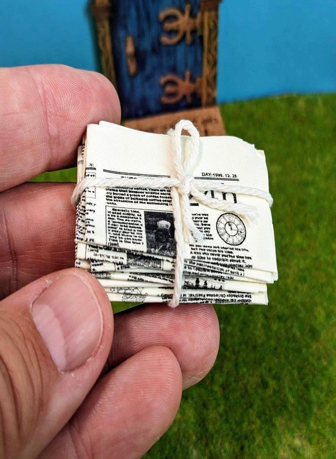 RillyRellow Miniature Printable Newspaper, Miniature Vintage Newspaper, Dollhouse Miniature Newspapers, Miniature Newspaper Bundle of Double Side, for Dollhouse Decor Porch, Miniature Home Decoration (2PCS) - Image 1